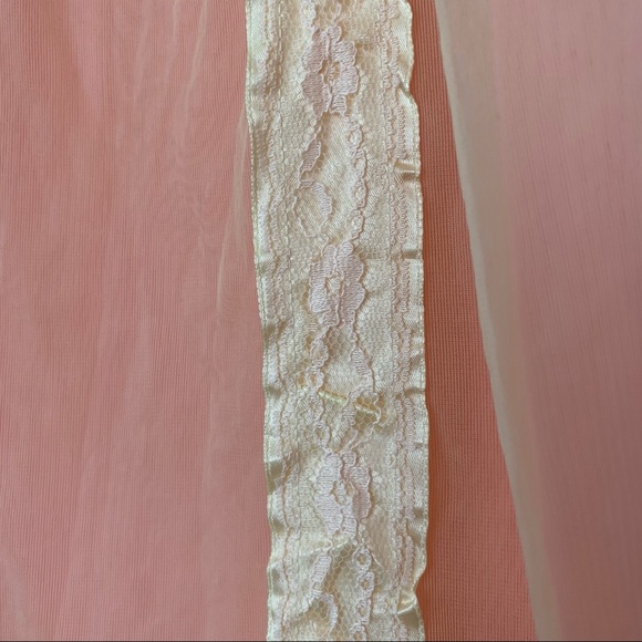 Vintage 1950's Rosebuds & Lace Layered Sheer Mesh Tulle Lingerie Slip Tank Dress - Picture 12 of 16